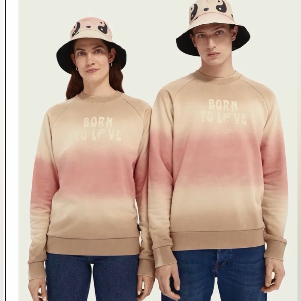 SCOTCH & SODA BORN TO LOVE Unisex Crew-Neck Cotton-Blend Sweatshirt XXL